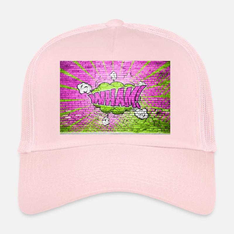 Schlag! Comic Style Bubble Graffiti Schriftzug auf Bri Trucker Cap