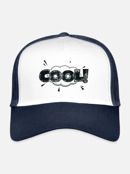 cool Comic Style Bubble Graffiti Lettering - Trucker Cap - white/navy - Front