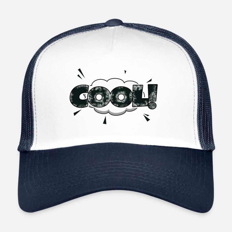 cool Comic Style Bubble Graffiti Lettering Casquette trucker 