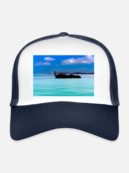 Blue is the ocean - Trucker Cap - white/navy - Front