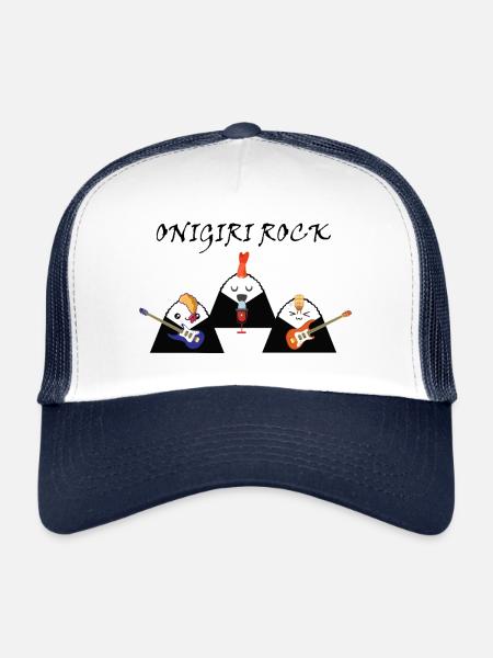 ONIGIRI ROCK - Casquette trucker  - blanc/marine - Devant