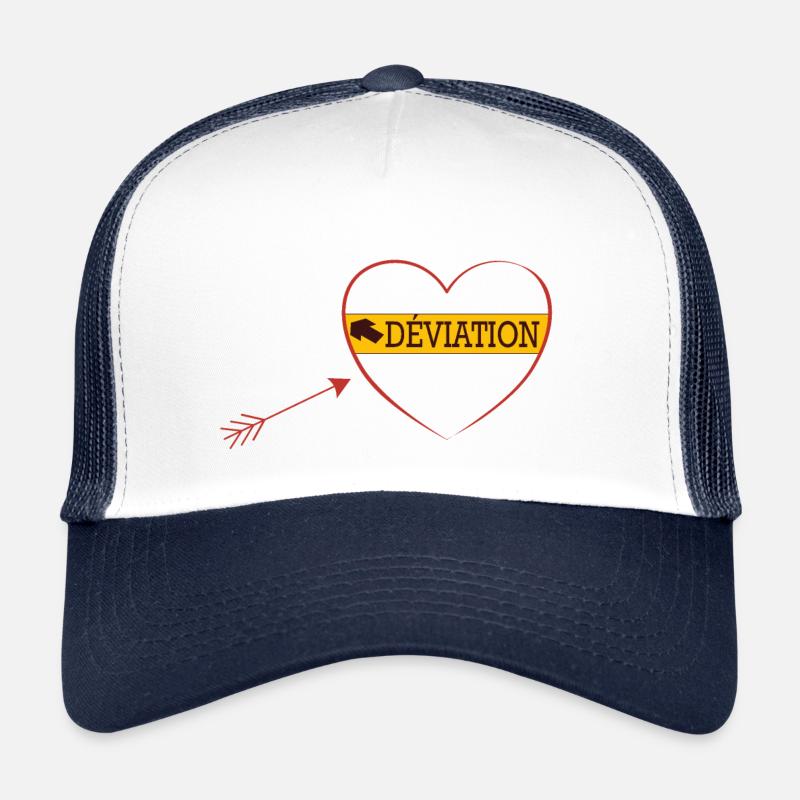 logo Déviation - Casquette trucker  - blanc/marine