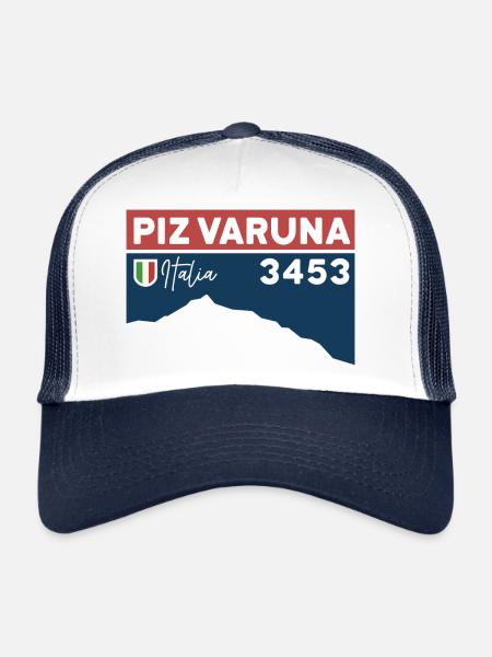 Piz Varuna Ski Touring Ski Resort Hiking Normal Route - Trucker Cap - white/navy - Front