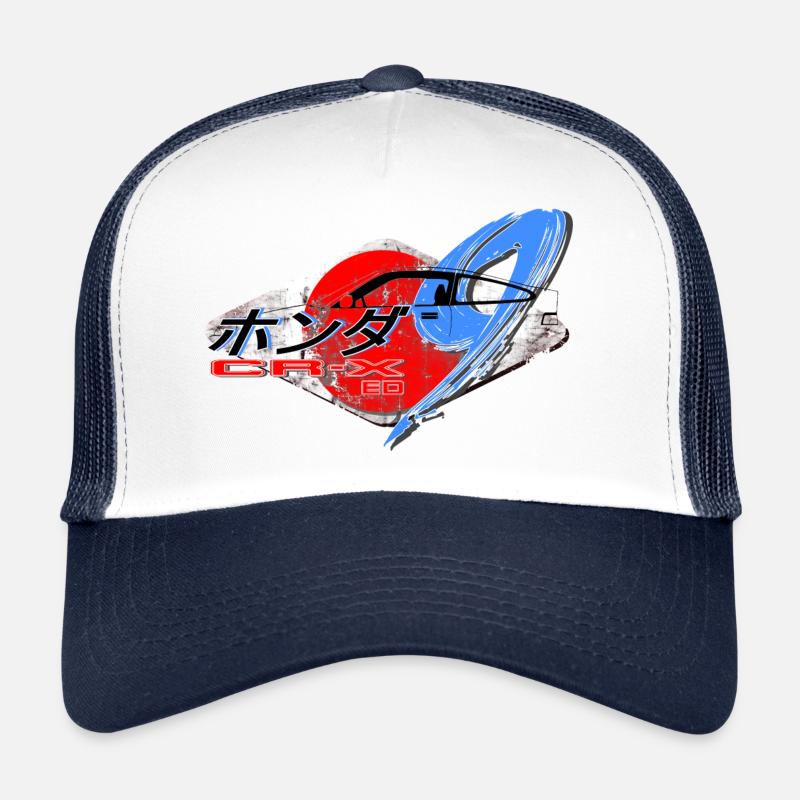 Icône JDM | CR-X ED9 - Casquette trucker  - blanc/marine