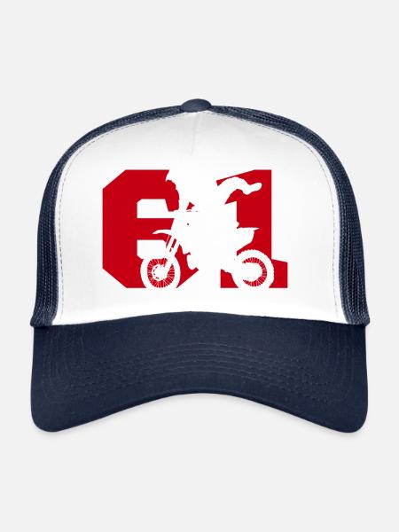 Moto 61 biker - Trucker Cap - white/navy - Front
