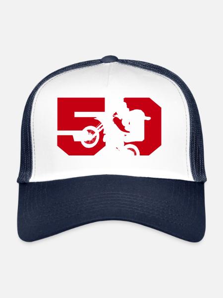 Moto 50 motard - Casquette trucker - blanc/marine
