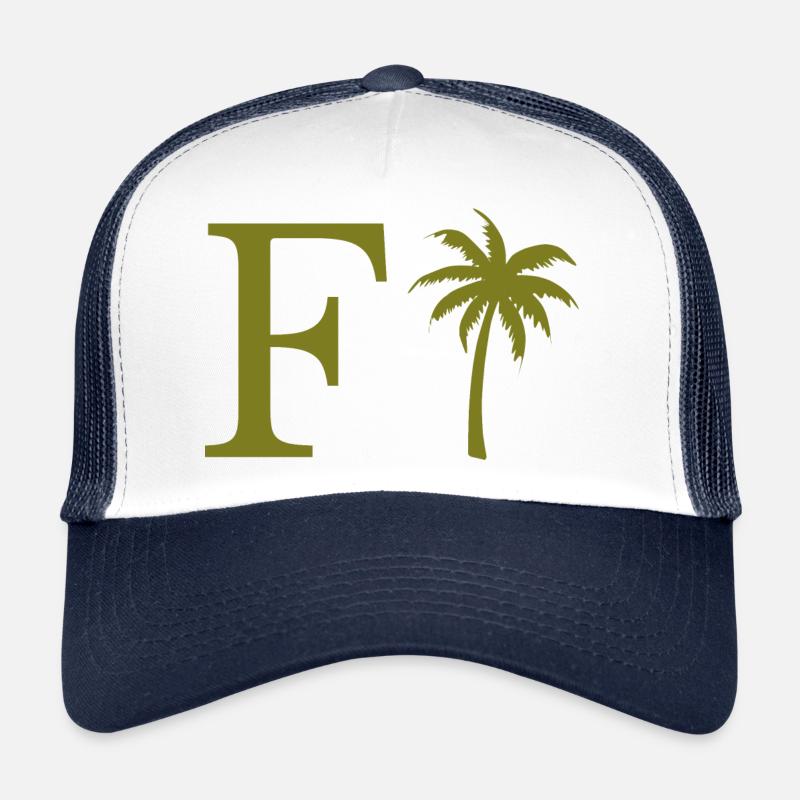 Lettre f vert Palm Casquette trucker 