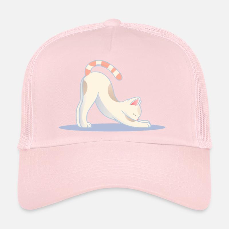 chat mignon dans une pose d’étirement de yoga classique Casquette trucker 