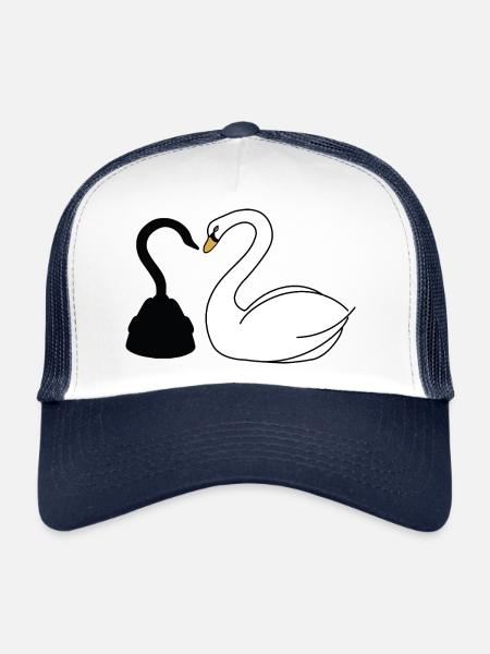Capitaine crochet et cygne - Casquette trucker  - blanc/marine - Devant