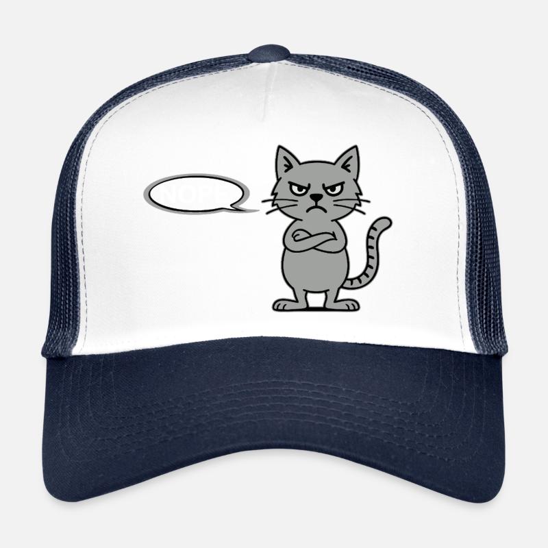 Skeptical Cat NOPE Statement Trucker Cap