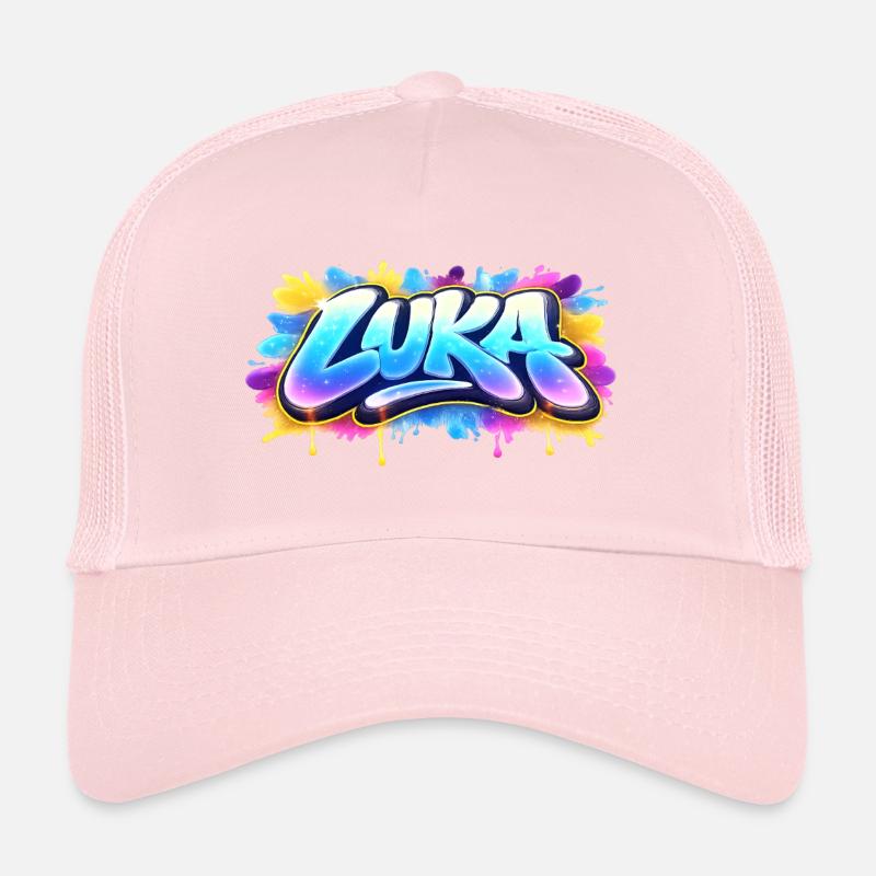 Graffiti  LUKA Prénom cadeau idéal imprimable sur  Casquette trucker 