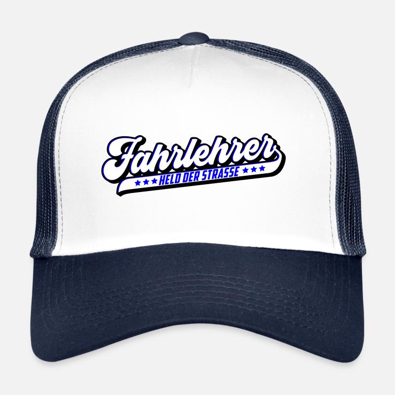 Fahrlehrer Held der Straße | Farben änderbar - Trucker Cap - Weiß/Navy