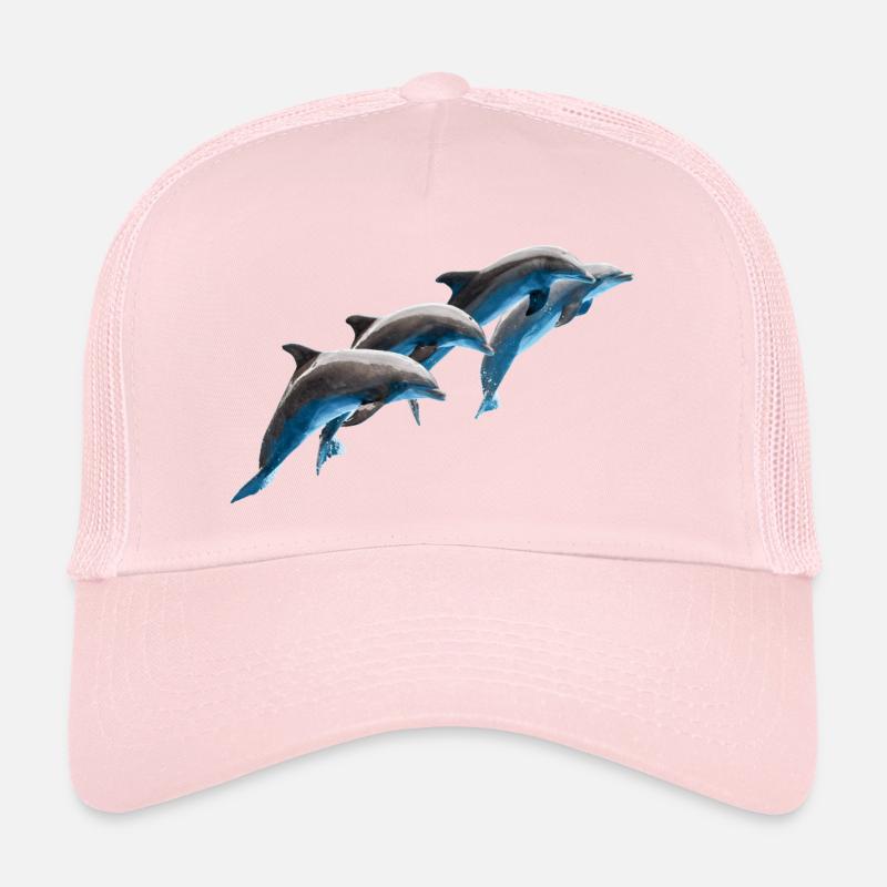 Dolphin Group Jumping, Natural Trucker Cap
