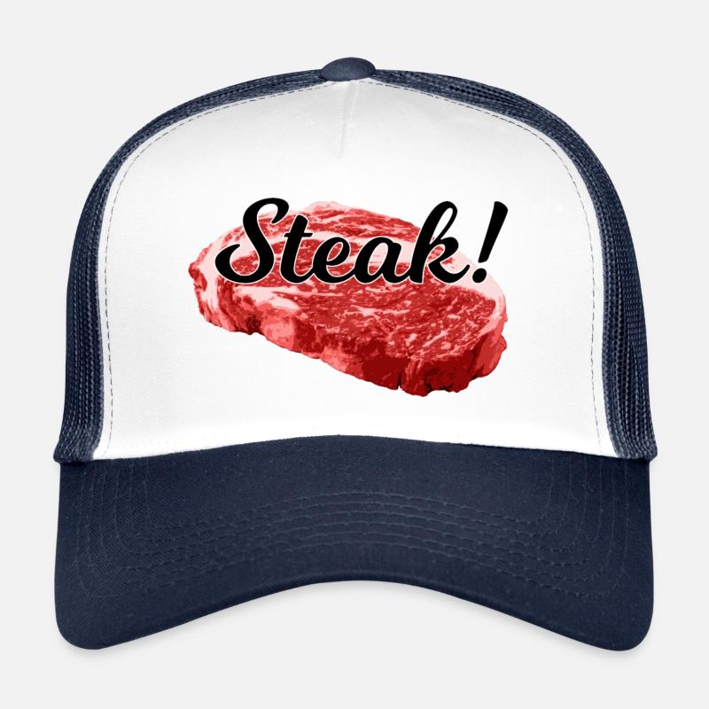steak - Casquette trucker  - blanc/marine