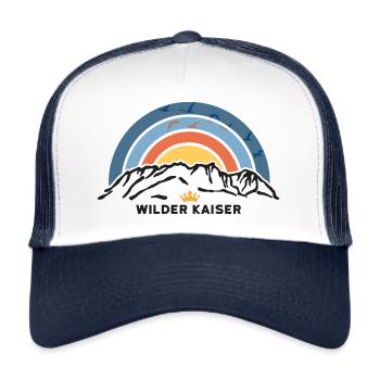 Wilder Kaiser Kitzbühel Kufstein St Johann Wandern - Trucker Cap - Weiß/Navy - Vorne