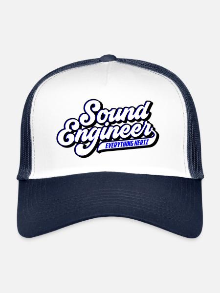 Ingénieur du son Tout Hertz | Les couleurs peuvent être modifiées - Casquette trucker  - blanc/marine - Devant