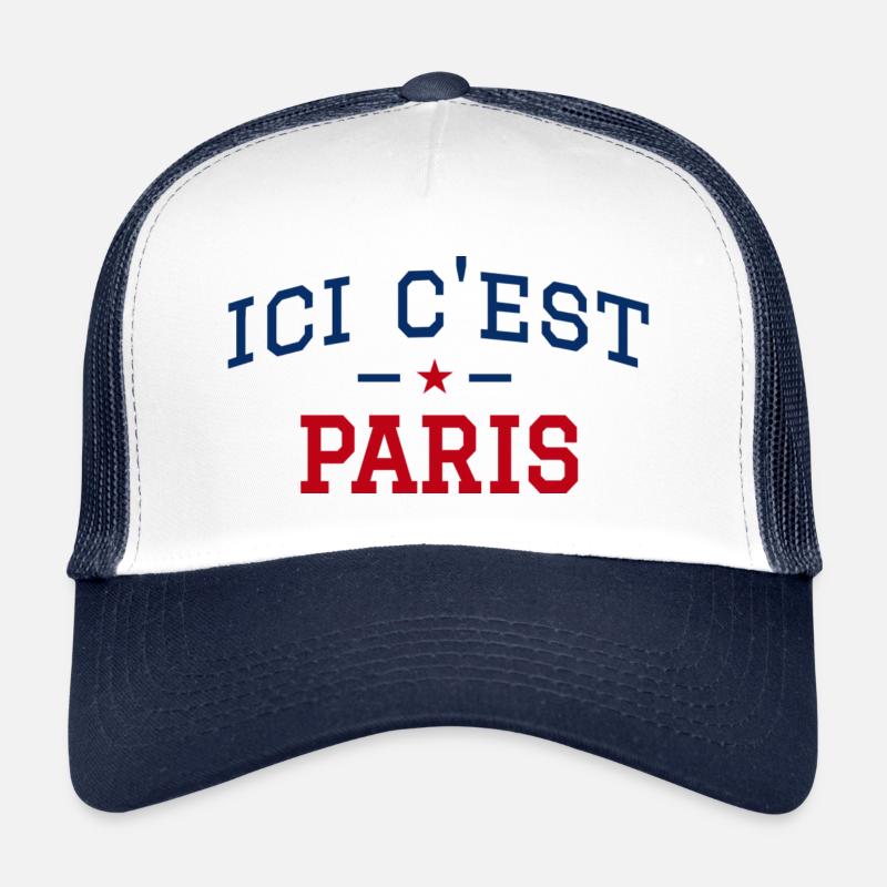 Ici c'est Paris - Casquette trucker  - blanc/marine