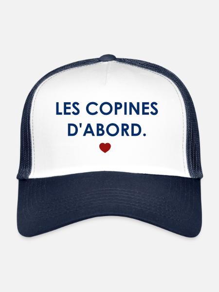 Les copines d'abord - Cœur - Casquette trucker  - blanc/marine - Devant