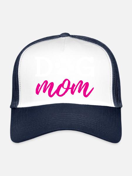 Maman de chien - Casquette trucker  - blanc/marine - Devant