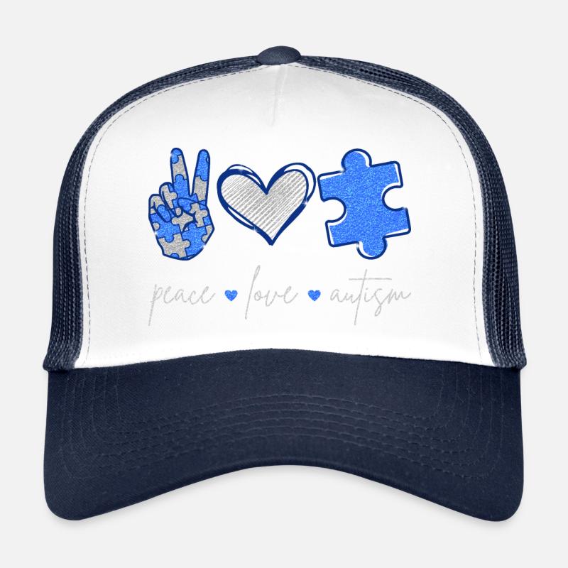 Peace Love Autisme II Casquette trucker 