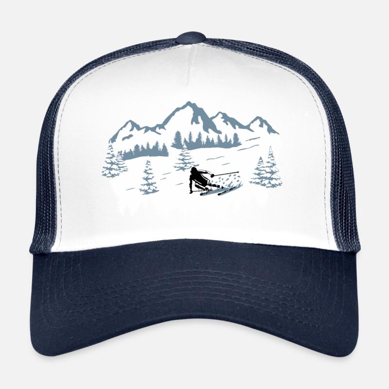 Ski, Skifahren, Skifahrer, Schnee Trucker Cap
