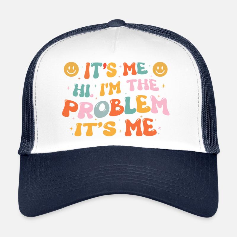 Buntes Design mit lustigem Satz - Trucker Cap - Weiß/Navy