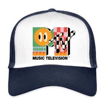 MTV Music Television Logo Coloré Avec Soleil - Casquette trucker  - blanc/marine - Devant