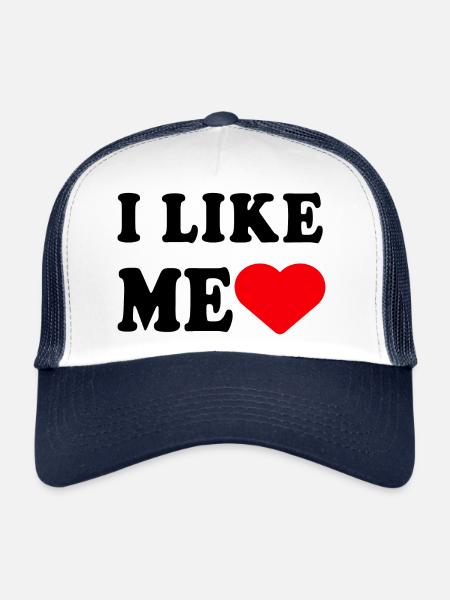 I Like Me Funny Sarcastic Gift For Work Friends - Trucker Cap - white/navy - Front
