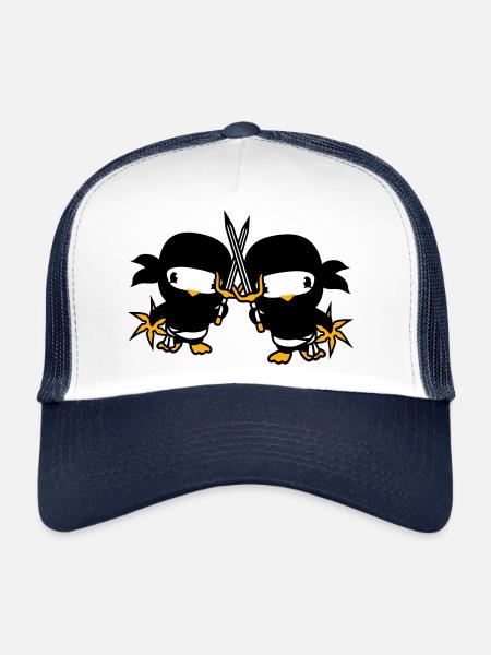 2 Birds Ninja Fighter Assassin Sword Ninja Star - Trucker Cap - white/navy - Front