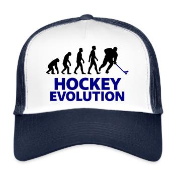 Hockey Evolution Spieler Geschenk Cool - Trucker Cap - Weiß/Navy - Vorne