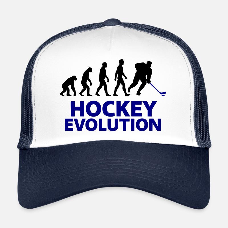 Hockey Evolution Spieler Geschenk Cool - Trucker Cap - Weiß/Navy
