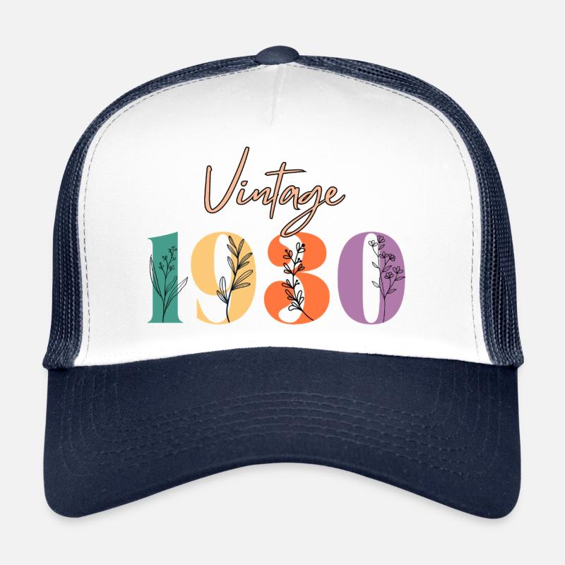 Vintage 1930 florale Casquette trucker 