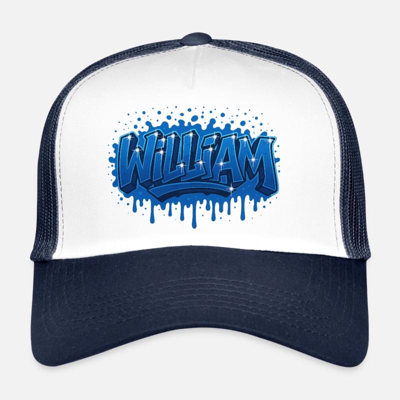 Graffiti First Name WIlliam Gift Ideal Printable Trucker Cap