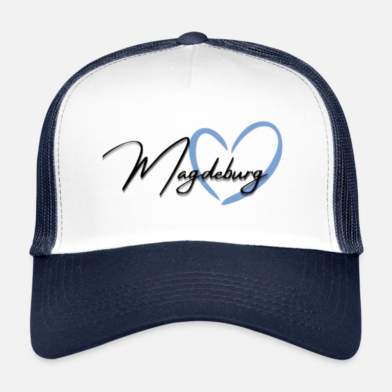 Love Magdeburg - Trucker Cap - Weiß/Navy