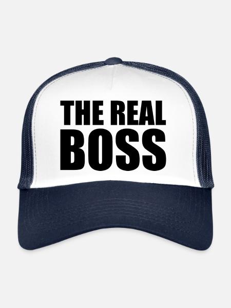 The real boss - Trucker Cap - white/navy - Front