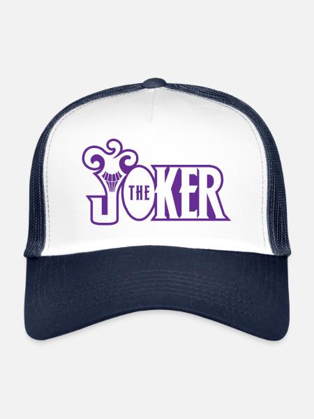 Batman The Joker Snapback Cap Typo - Trucker Cap - white/navy - Front