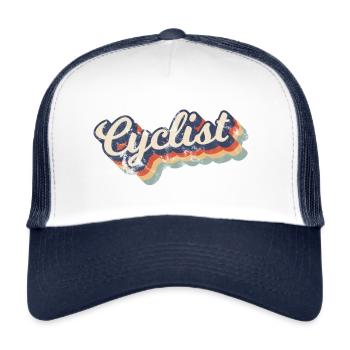 Cyclist Radfahrer Retro Vintage Design - Trucker Cap - Weiß/Navy - Vorne