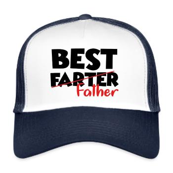 Cadeau drôle pour le papa papa papa humour - Casquette trucker  - blanc/marine - Devant