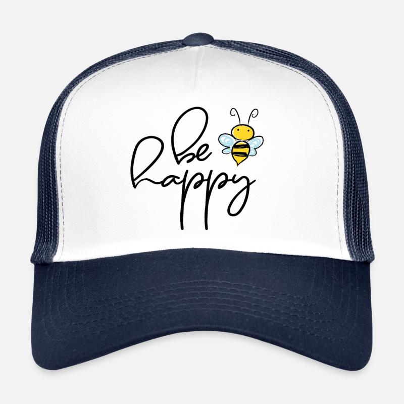 Be Happy - Casquette trucker  - blanc/marine