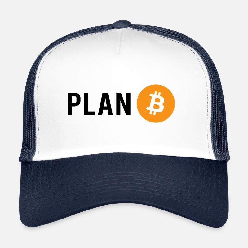 Plan B - Plan Bitcoin - Trucker Cap - Weiß/Navy
