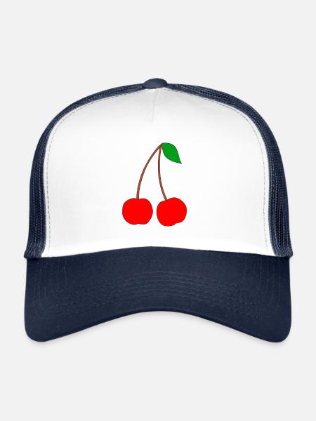 Cerises - Casquette trucker  - blanc/marine - Devant