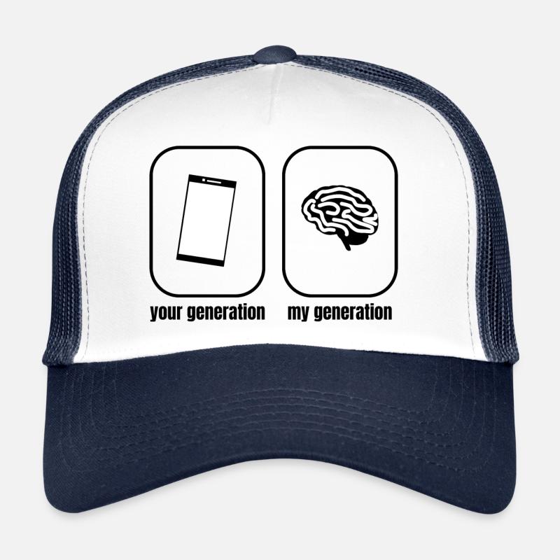 Mobile phone brain saying Trucker Cap