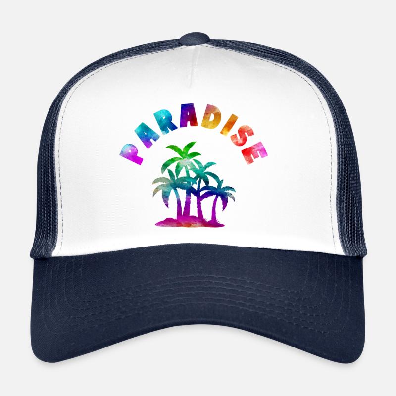 Tropical Paradise motto Trucker Cap