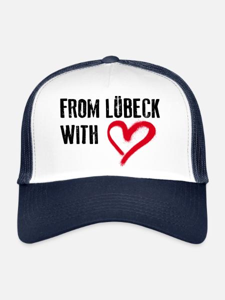 DE LÜBECK WITH LOVE Lübeck Amour - Casquette trucker  - blanc/marine - Devant