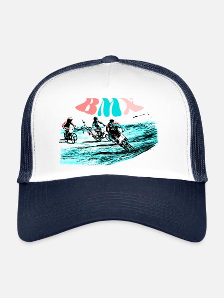 bmx - Casquette trucker  - blanc/marine - Devant