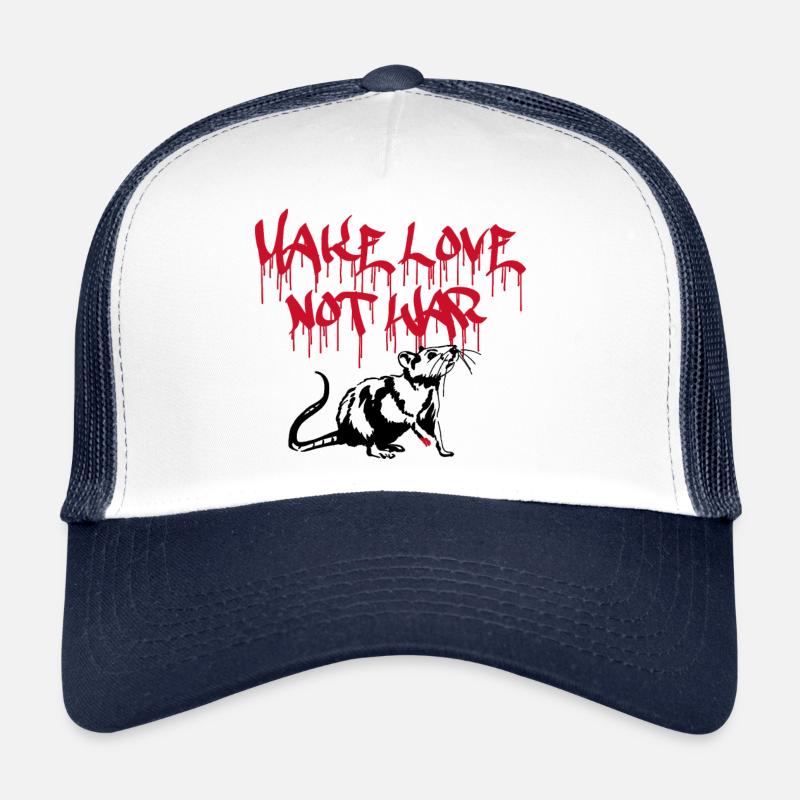 MAKE LOVE NOT WAR GRAFFITI RAT STREET ART Trucker Cap