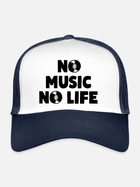 NO MUSIC NO LIFE Mot d’ordre mélomane - Casquette trucker  - blanc/marine - Devant