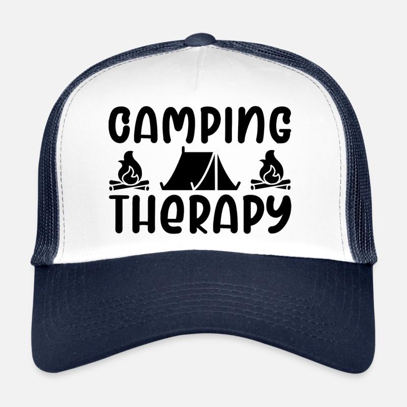 Camping-Therapie - Trucker Cap - Weiß/Navy