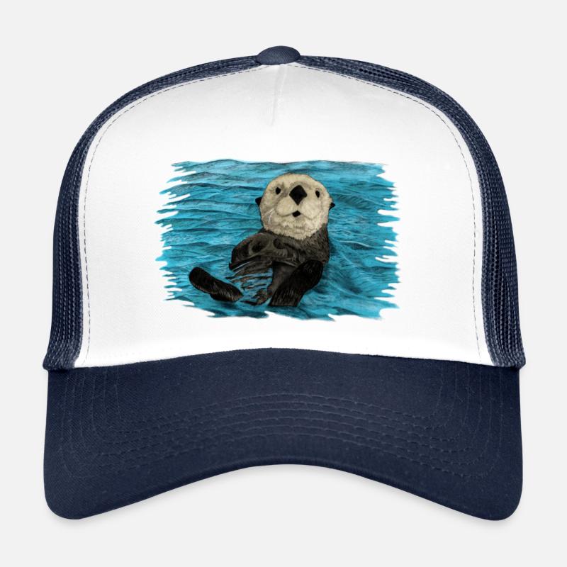 Seeotter - Trucker Cap - Weiß/Navy