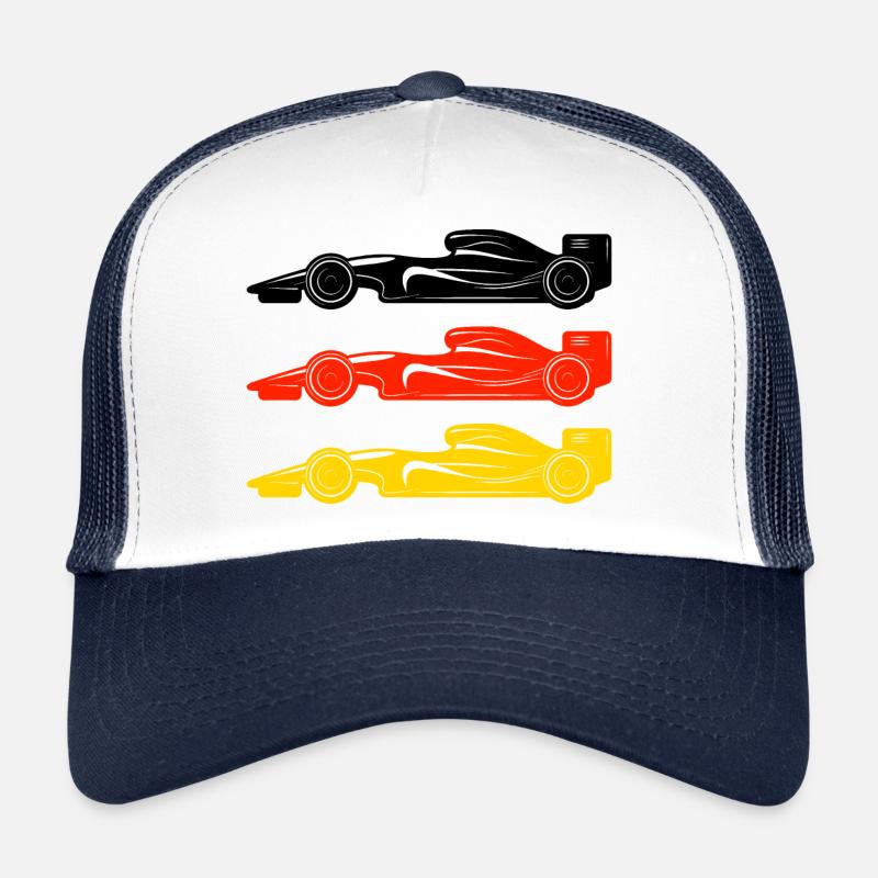 Drapeau de voiture de course de course de formule Allemagne Casquette trucker 